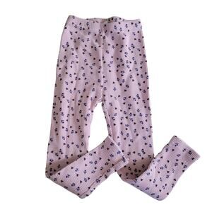 Zara Pink Ribbed Floral Print Leggings